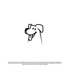 Outline dog logo design for pet shop or others