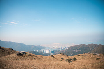 Airport view from the Sunset Peak, Lantau Island, Hong Kong, outdoor