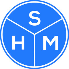 SHM letter logo design on black background. SHM  creative initials letter logo concept. SHM letter design.