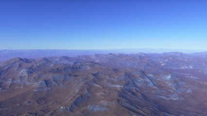 alien planet landscape sci fi spatial background, view from planet surface with spectacular sky, realistic digital illustration