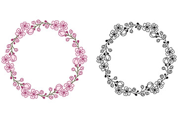 Cherry Blossom Wedding Frame Vector