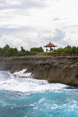 Fototapeta na wymiar Indonesia, Nusa Lembongan island, Devil's Tear natural fountain