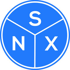 SNX letter logo design on black background. SNX  creative initials letter logo concept. SNX letter design.