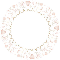 ピンクと茶色の北欧フレーム