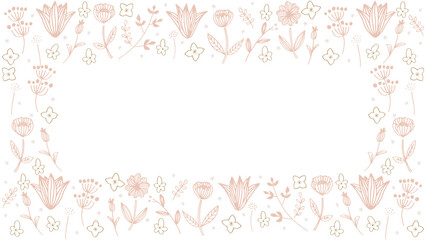 ピンクと茶色の北欧フレーム