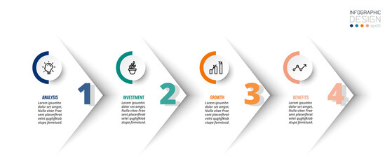 Timeline chart business infographic template.