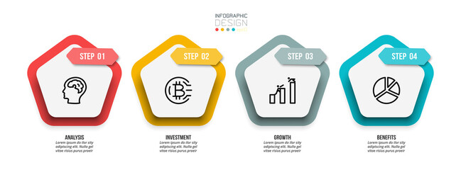 Infographic template business concept with step.