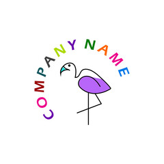 simple outline heron or stork logo