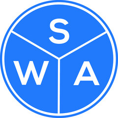 SWA letter logo design on white background. SWA  creative circle letter logo concept. SWA letter design.