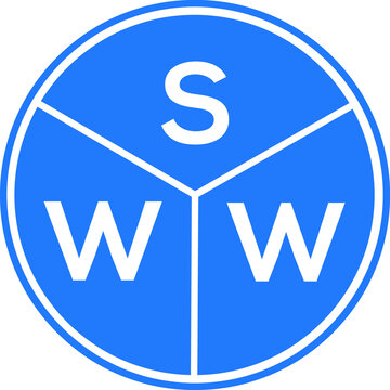 SWW letter logo design on white background. SWW  creative circle letter logo concept. SWW letter design.