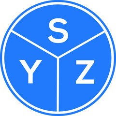 SYZ letter logo design on white background. SYZ  creative circle letter logo concept. SYZ letter design.