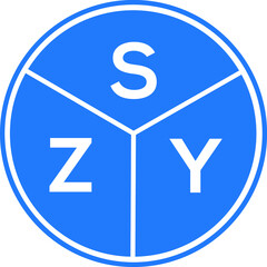 SZY letter logo design on black background. SZY  creative initials letter logo concept. SZY letter design.