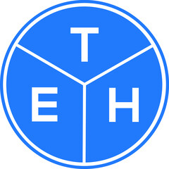 Obraz premium TEH letter logo design on black background. TEH creative initials letter logo concept. TEH letter design.