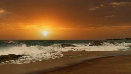beautiful sunset over the Indian Ocean Sri Lanka