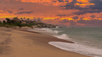 beautiful sunset over the Indian Ocean Sri Lanka