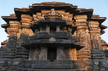 Fototapeta premium 19 December 2022, Chennakeshava Temple in Belur is highlight of the grand Hoysala architecture, Temple built in 1117 AD by the Hoysalas at Belur, Temple built in 12th-century in Karnataka, India.