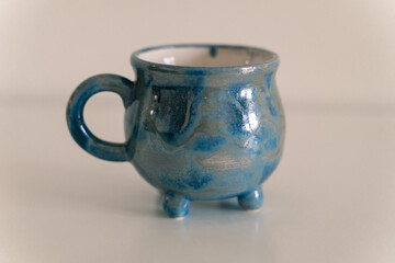      Ceramics, a ceramic product made with your own hands, made on a potter's wheel, a jug, a mug, clay. 