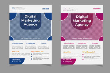 Digital marketing agency modern business flyer template design