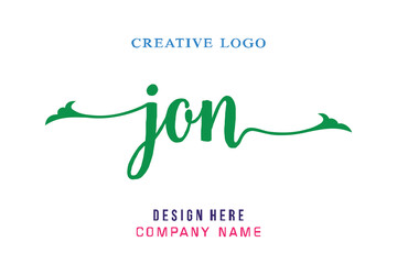 JON  lettering logo is simple, easy to understand and authoritative - obrazy, fototapety, plakaty