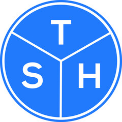 TSH letter logo design on white background. TSH  creative circle letter logo concept. TSH letter design.