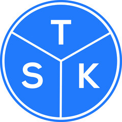 TSK letter logo design on white background. TSK  creative circle letter logo concept. TSK letter design.