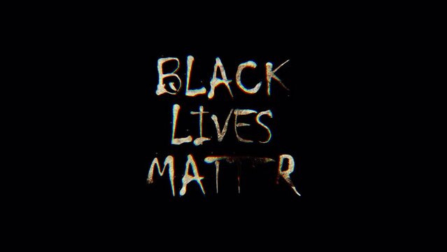 Burn text of Black Lives Matter word. The golden shine lighting of Black Lives Matter word loop animation promote advertising concept isolate using QuickTime Alpha Channel ProRes 4444.
