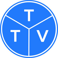 Obraz premium TTV letter logo design on white background. TTV creative circle letter logo concept. TTV letter design.