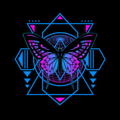 Butterfly gradient streetwear design