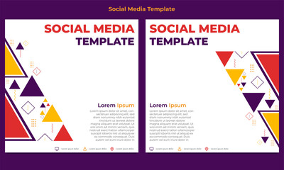 colorful triangle geometric shape social media post template