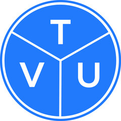 Fototapeta premium TVU letter logo design on black background. TVU creative initials letter logo concept. TVU letter design.
