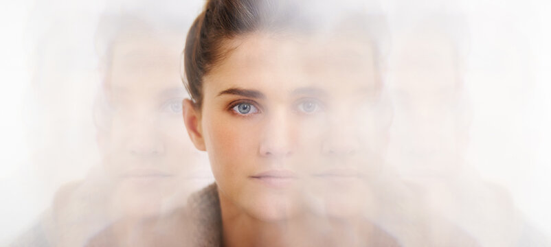 Multiples of beauty. Multiple exposure shot of a beautiful young woman.