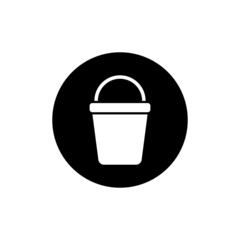 Bucket icon in black round