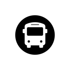 Bus icon in black round