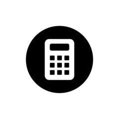 Calculator icon in black round