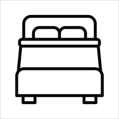 Double bed vector icon, on white background, eps 10.