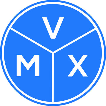 VMX letter logo design on white background. VMX  creative circle letter logo concept. VMX letter design.