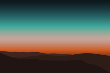 Sunset in the mountains vector illustration