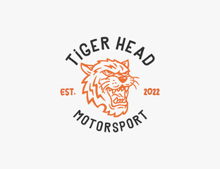 Retro tiger head logo icon