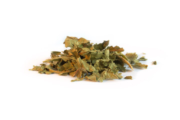 Organic Dried Comfrey Leaves Isolated on White Point of View