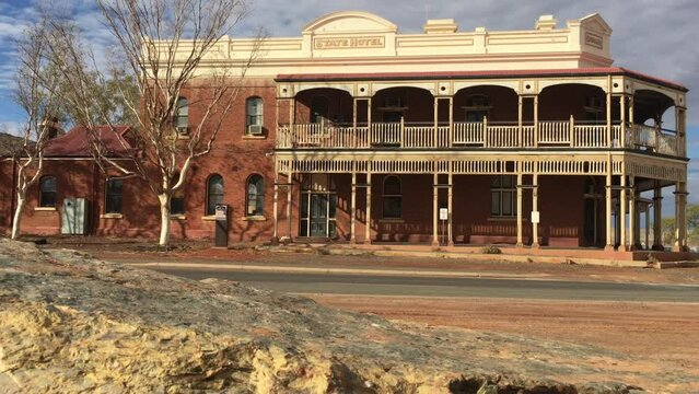 Abandoned State Hotel in Gwalia gold mine ghost town Western Australia