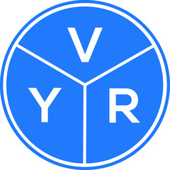 VYR letter logo design on white background. VYR  creative circle letter logo concept. VYR letter design.