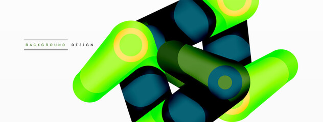 Trendy creative minimalist geometric background. Abstract round shapes composition for wallpaper, banner, background or landing