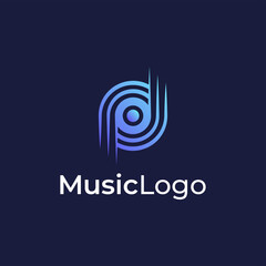 vinyl record music modern colorful gradient logo design icon vector inspiration
