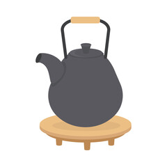 teapot on wooden