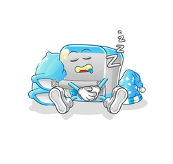 canned fish sleeping character. cartoon mascot vector