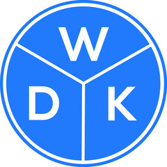 WDK letter logo design on white background. WDK  creative circle letter logo concept. WDK letter design.
