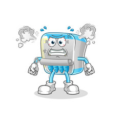 canned fish very angry mascot. cartoon vector