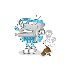 canned fish with stinky waste illustration. character vector
