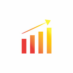 Graph Icon in trendy flat style isolated on white . Chart bar symbol for your web site design  logo  app  UI.