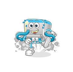 canned fish runner character. cartoon mascot vector